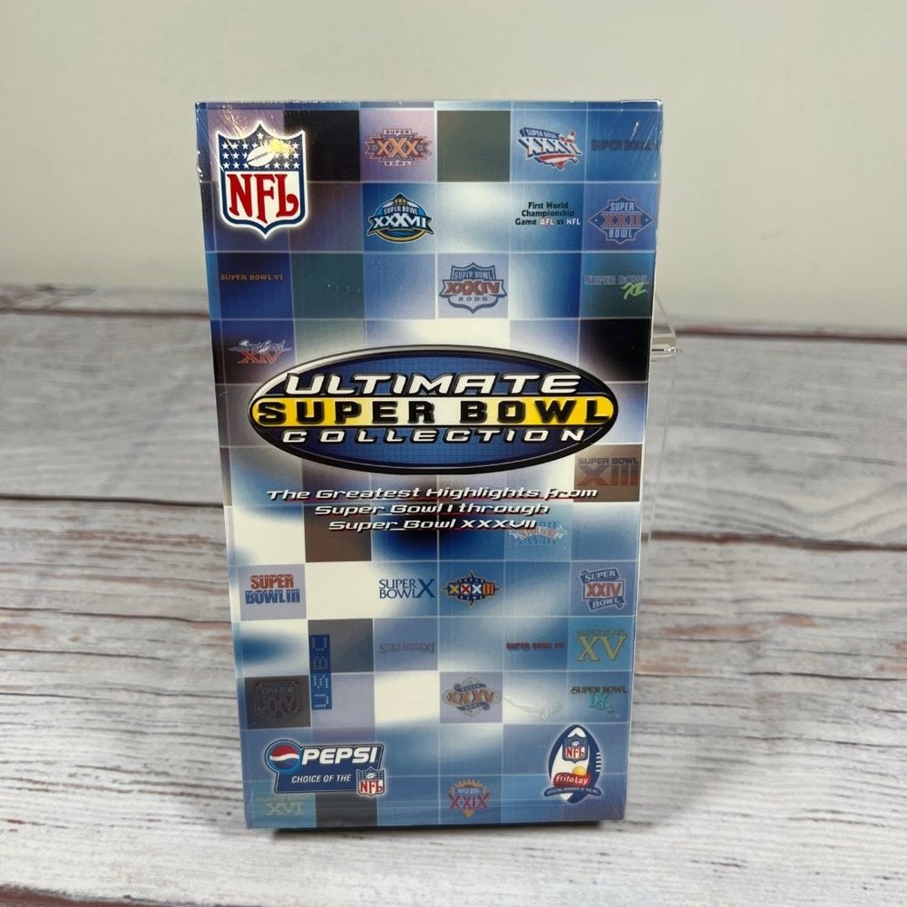 New NFL Ultimate Super Bowl Collection I thru XXXVII Highlights VHS 2003 Sealed